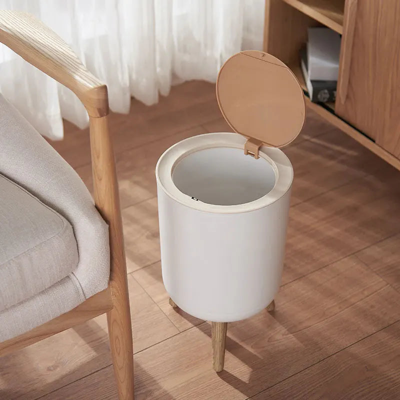 Soptunna med träfot och trycklock – EcoBin