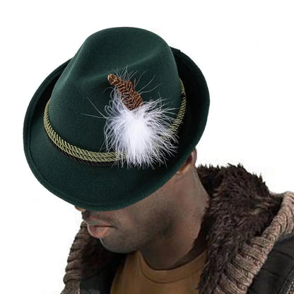 Traditionell bayersk hatt med fjäder – AlpenHut Oktoberfest 2026