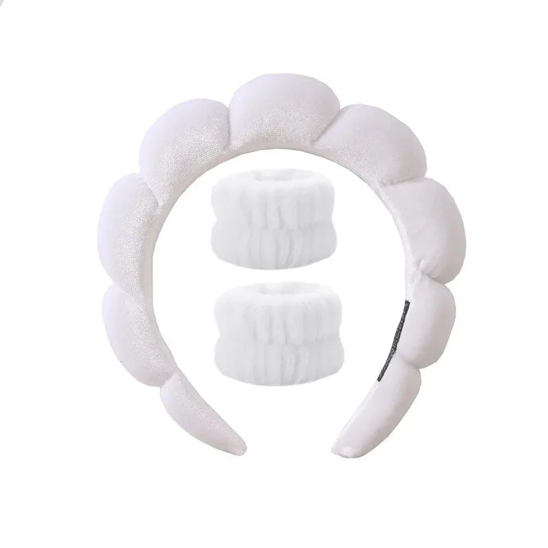 Plush Spa Huvudband och handledsband-set - Fluffiea