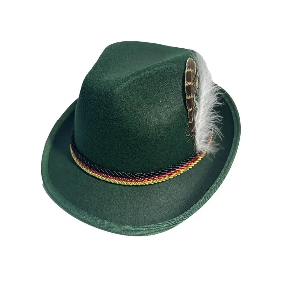 Traditionell bayersk hatt med fjäder – AlpenHut Oktoberfest 2026