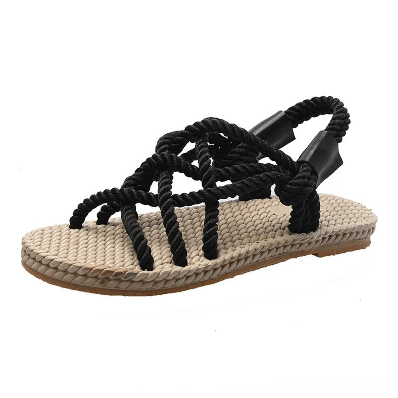 Flätade gladiatorsandaler – Serina