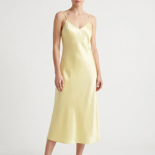 Satin Texture Slip Dress -  Lois