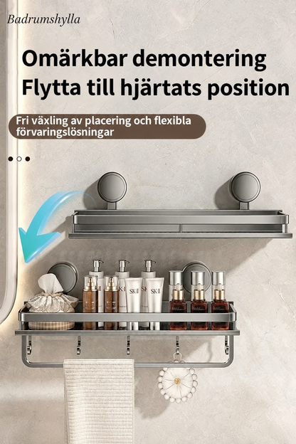 Badrumshylla med sugpropp | Borrfri | Avrinningsställ