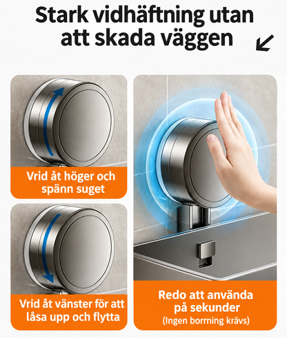 Badrumshylla med sugpropp | Borrfri | Avrinningsställ