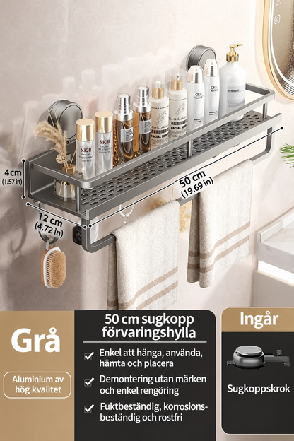 Badrumshylla med sugpropp | Borrfri | Avrinningsställ