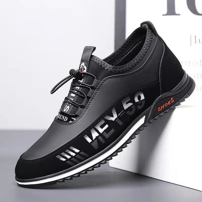 Schwarzer Sneaker für Herren, sportlich, rutschfest, modisch, mit Schriftzug "NEY-59".