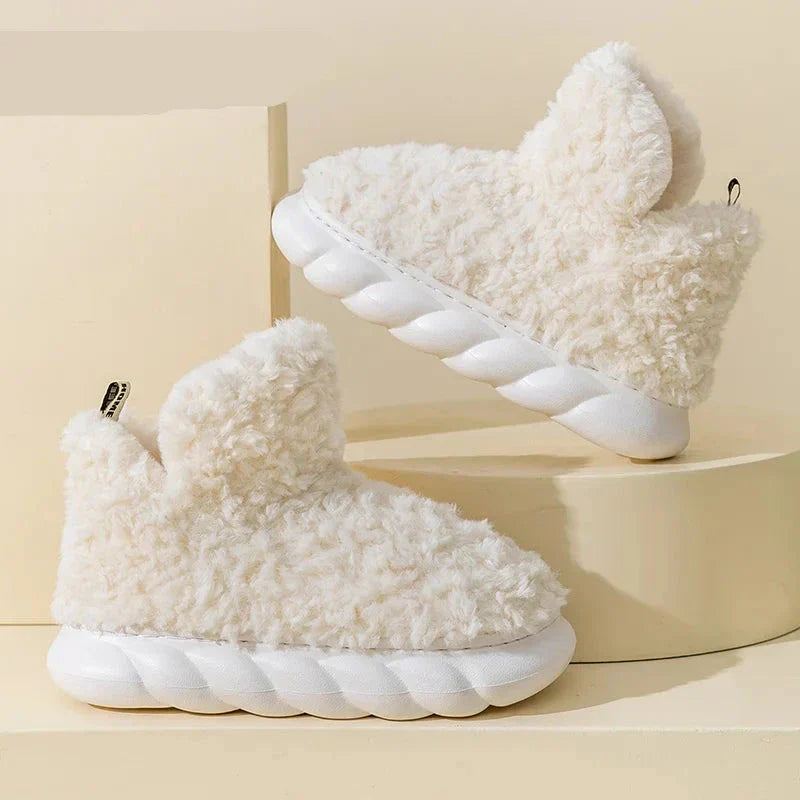 Varma damtofflor i bomull och plysch – CozySteps