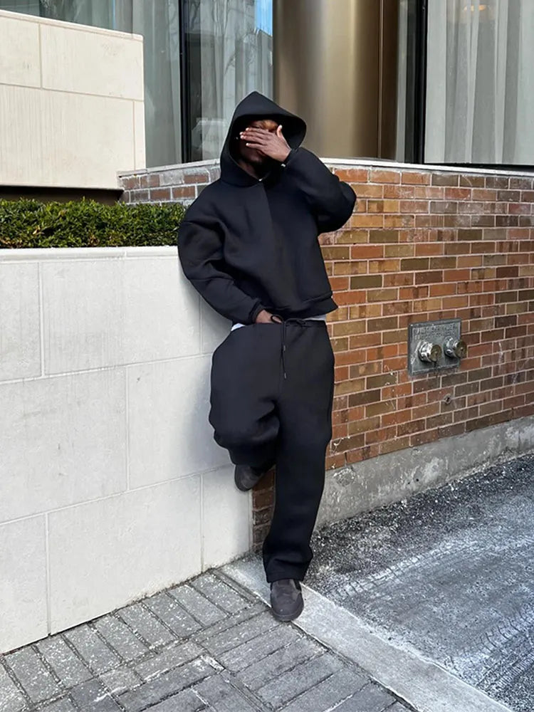 Oversized herrträningsställ med huvtröja och joggingbyxor – Bastian