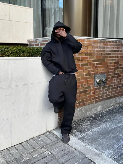Oversized herrträningsställ med huvtröja och joggingbyxor – Bastian