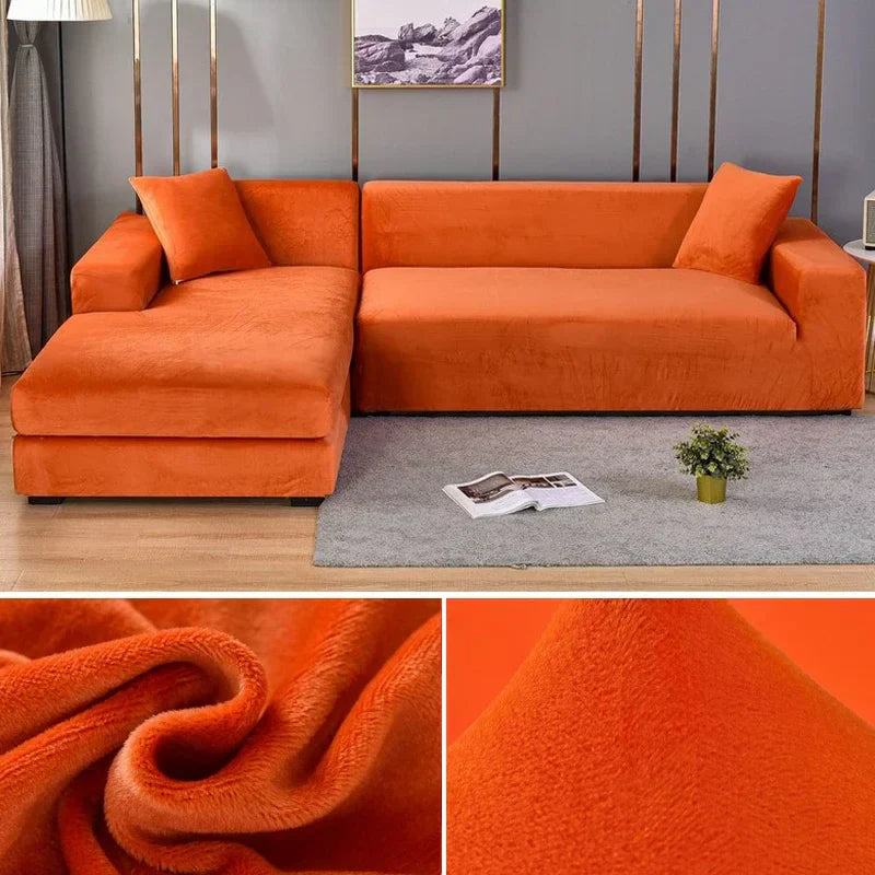 Stretch-veloursofföverdrag med lyxig finish – Sofina