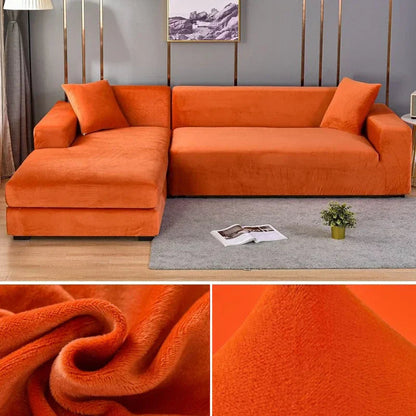 Stretch-veloursofföverdrag med lyxig finish – Sofina