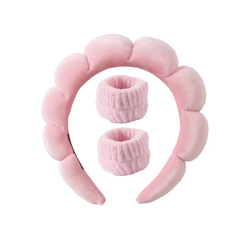 Plush Spa Huvudband och handledsband-set - Fluffiea
