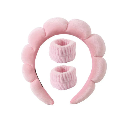 Plush Spa Huvudband och handledsband-set - Fluffiea