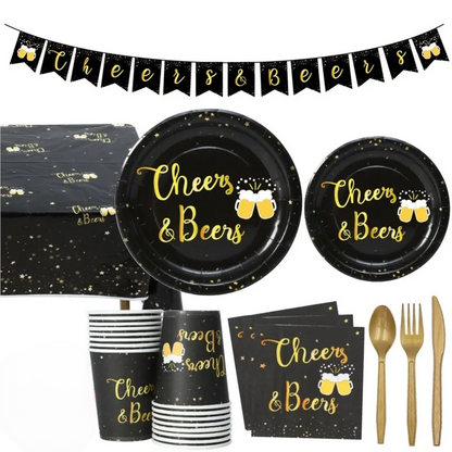 Engångsset med partytallrikar "Cheers & Beers" (för 16 gäster) – CheersSet Oktoberfest 2026