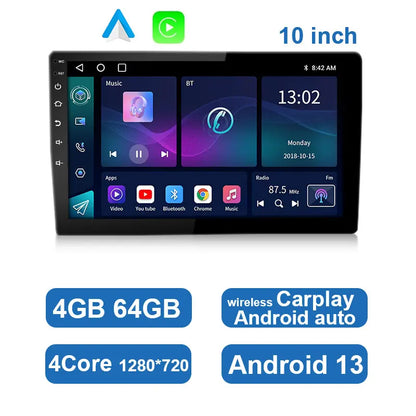 Universell Android-bilstereo med pekskärm, GPS och trådlös CarPlay