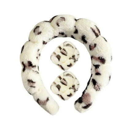 Plush Spa Huvudband och handledsband-set - Fluffiea
