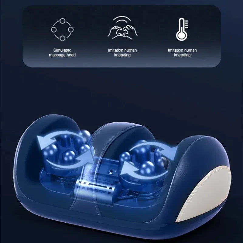 Extra stor elektrisk shiatsu-fot- och vadmassageapparat med värme – Orion