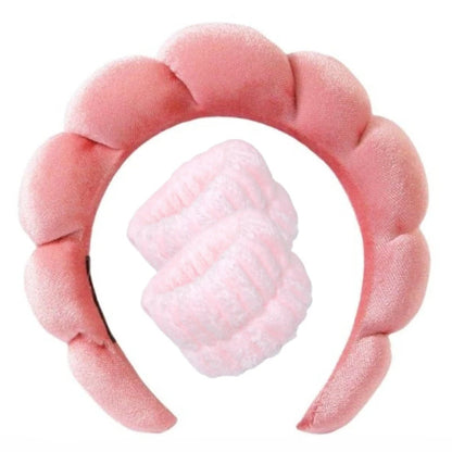 Plush Spa Huvudband och handledsband-set - Fluffiea