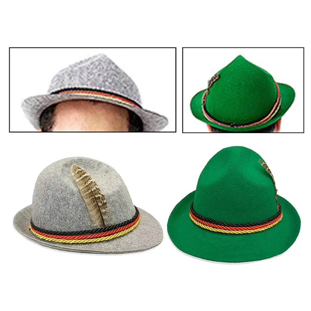Bayersk filthatt med fjäder (unisex) – TrachtenHut Oktoberfest 2026