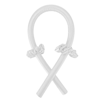 Weiße, flexible Haarlockenwickler aus Schaumstoff mit Schleifen, hitzefrei, schonend.