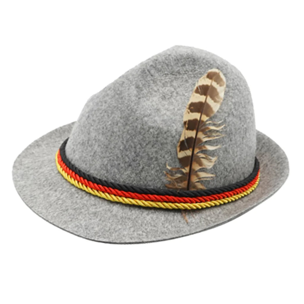 Bayersk filthatt med fjäder (unisex) – TrachtenHut Oktoberfest 2026