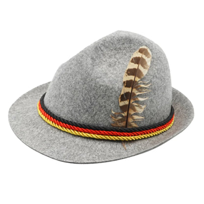 Bayersk filthatt med fjäder (unisex) – TrachtenHut Oktoberfest 2026