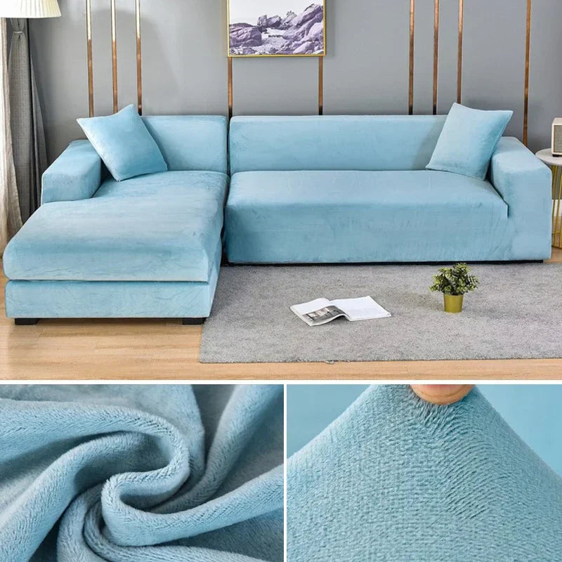 Stretch-veloursofföverdrag med lyxig finish – Sofina