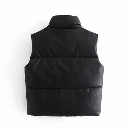 Schwarze Daunenweste, ärmellos, warm, modisch, Winterbekleidung, Unisex, Outdoor.
