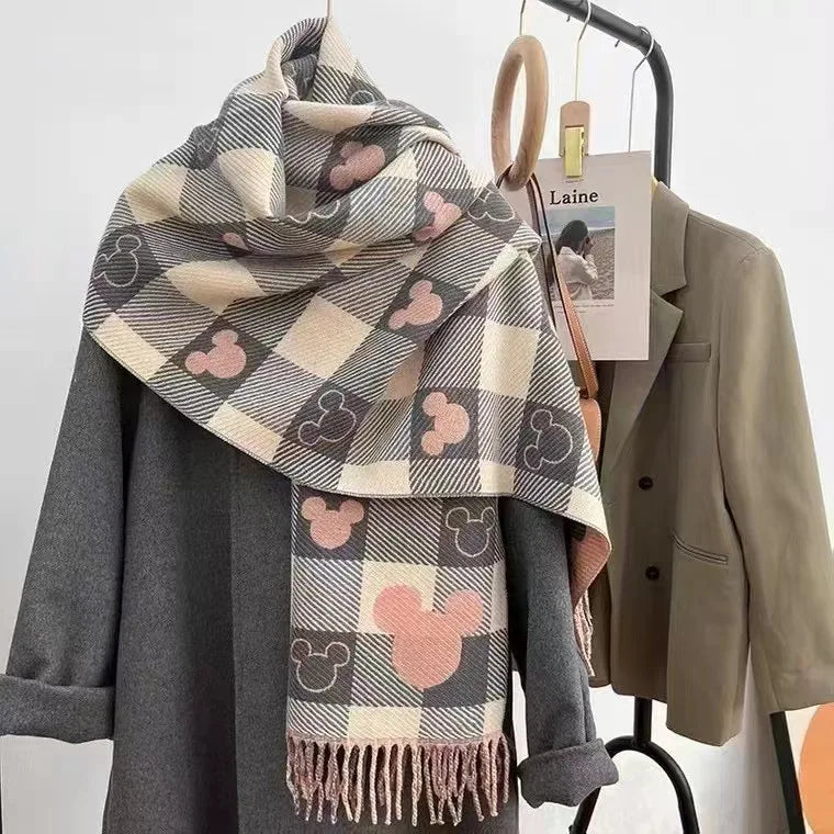 Mjuk scarf med vintermotiv för damer - Yara