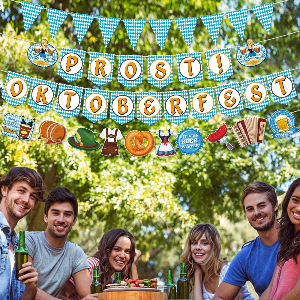 Pappersvimpelgirlang i Oktoberfest-design – VimpelGlädje Oktoberfest 2026