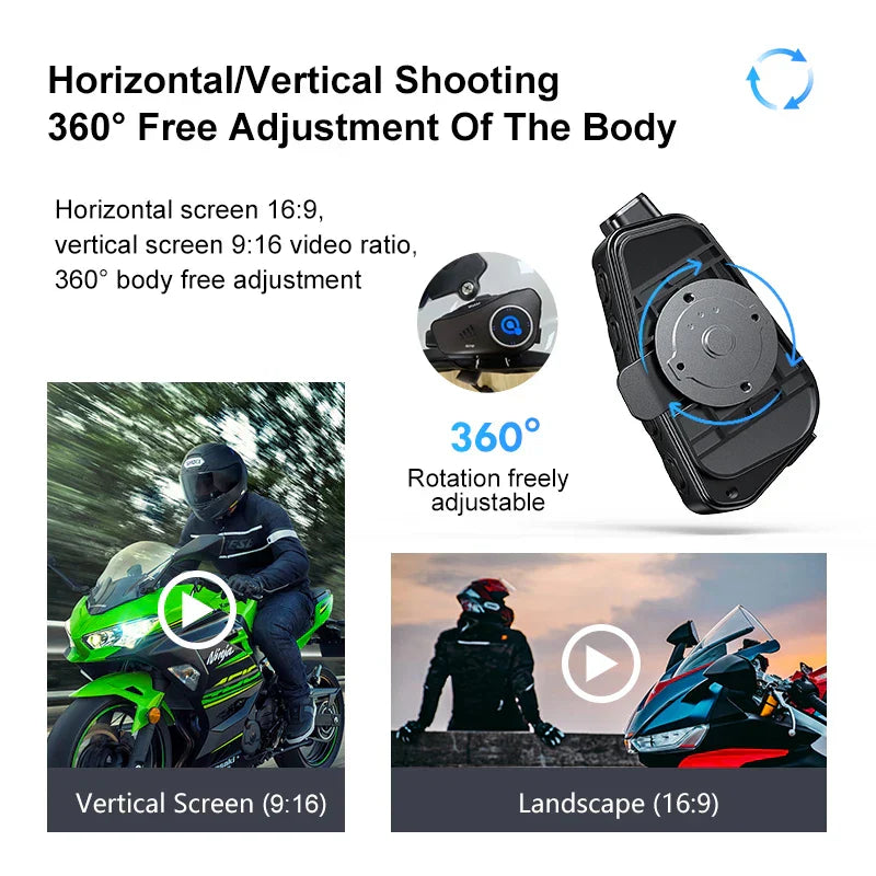 Bluetooth motorcykelhjälmskamera 1080P HD vattentät – ApexRide