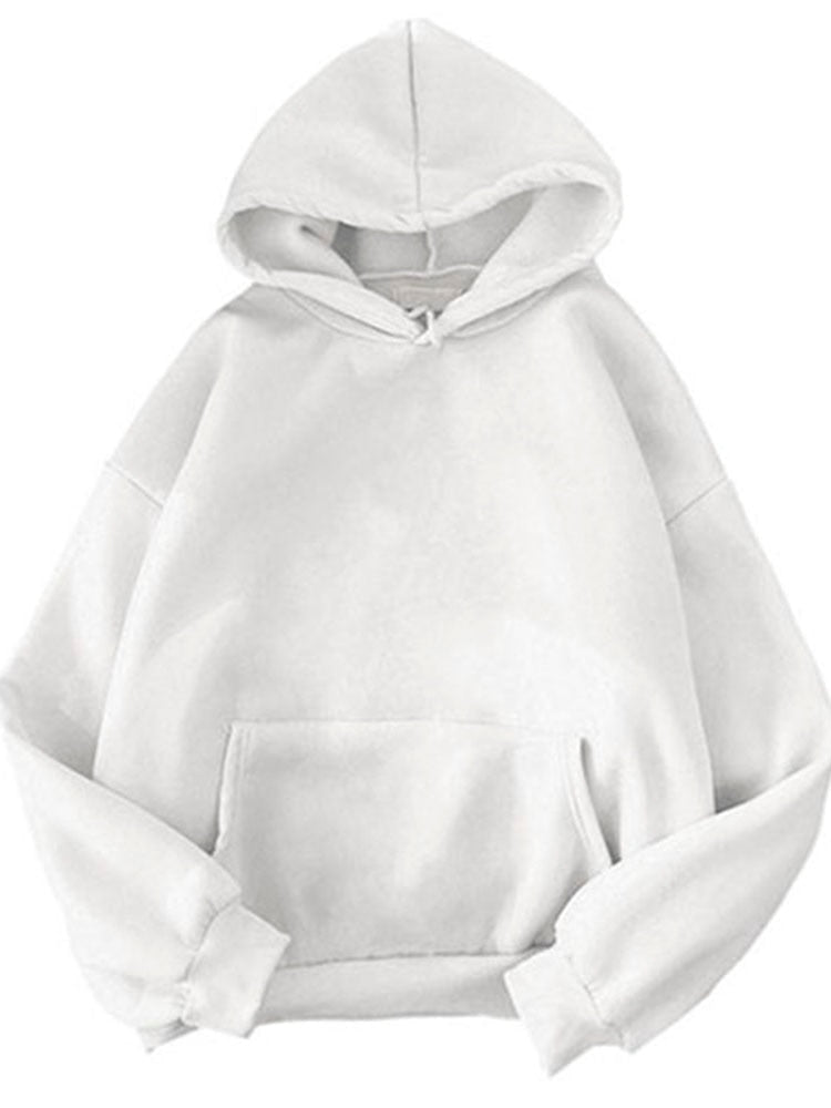 Weiße Kapuzenpullover Unisex, Baumwolle, lässig, modisch, bequem, Hoodie für Herbst/Winter.