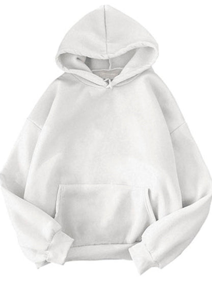 Weiße Kapuzenpullover Unisex, Baumwolle, lässig, modisch, bequem, Hoodie für Herbst/Winter.