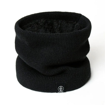 Schwarzer Strickschal, warm, weich, Winteraccessoire, Unisex, modisch, bequem, vielseitig.