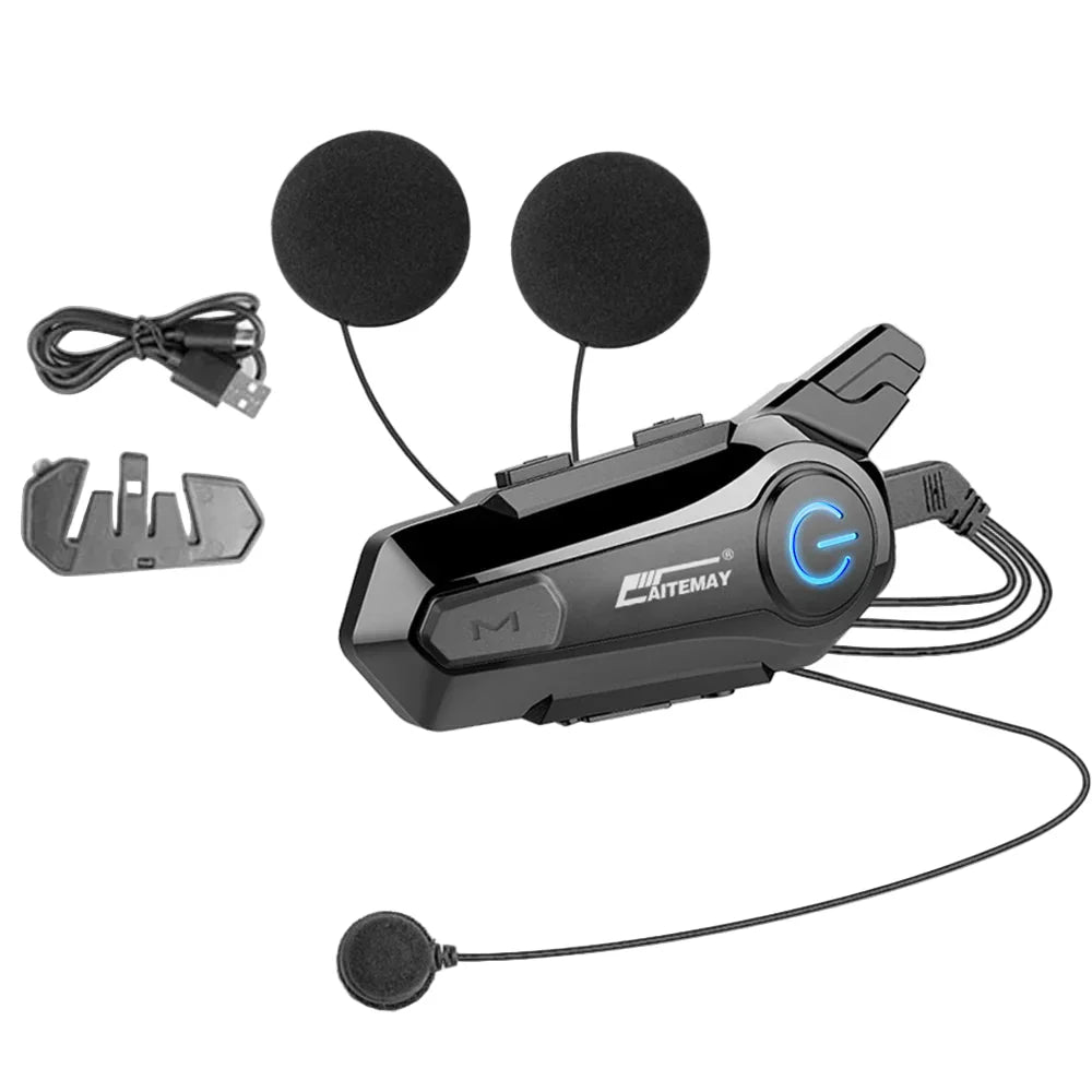 Bluetooth-intercom-headset för motorcykelhjälm med 1000 m räckvidd & IPX6-vattentät – RoadComm