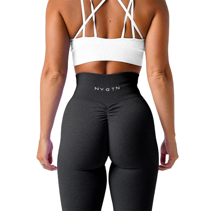 Sömlösa yoga leggings med stretchmidja och perfekt passform – Freya