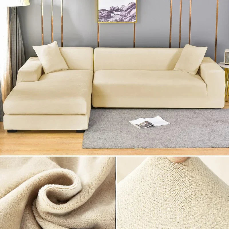Stretch-veloursofföverdrag med lyxig finish – Sofina