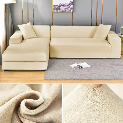 Stretch-veloursofföverdrag med lyxig finish – Sofina