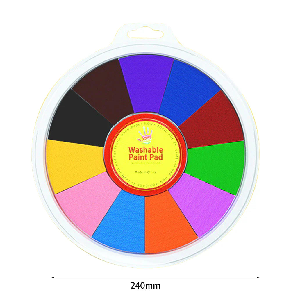 Runde waschbare Farbpalette, 12 Farben, 240mm, für Kinder, Malen, Kunstbedarf.