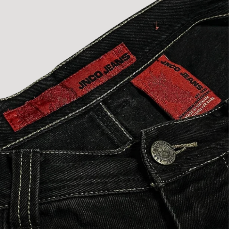 Svarta baggyjeans med hög midja – Höstförtrollning Raven