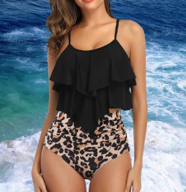 Tankini med volanger och hög midja – Neriah