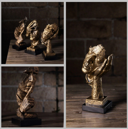 Abstrakt guldig skulptur – Soren
