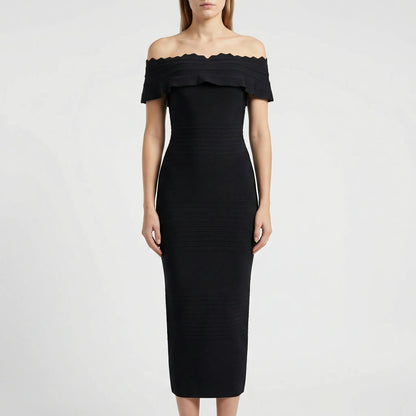Schulterfreies Midi Kleid - Letizia
