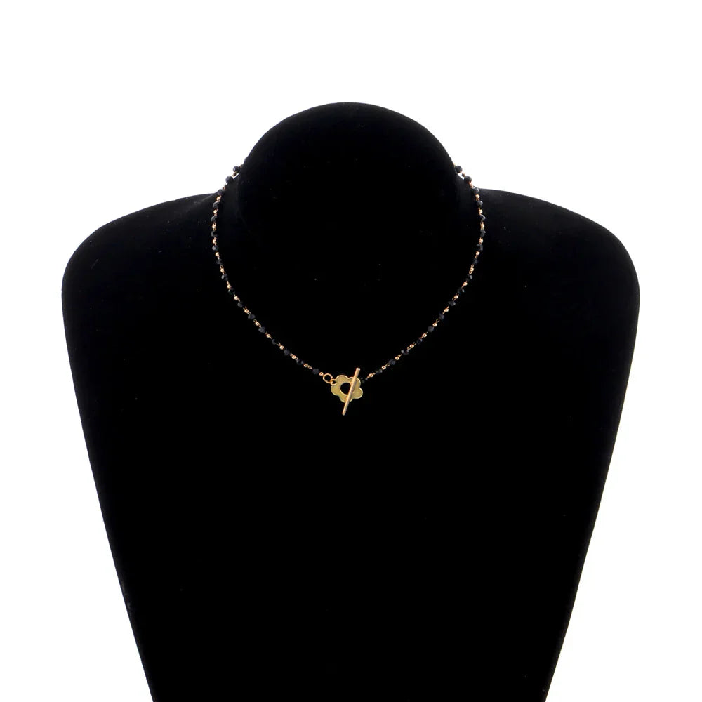 Schwarze Kristallhalskette - CrystalJewelry 
