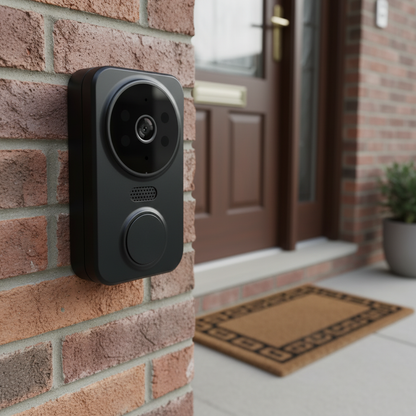 Schwarze WiFi Türklingel Mit Kamera - SecureLumo