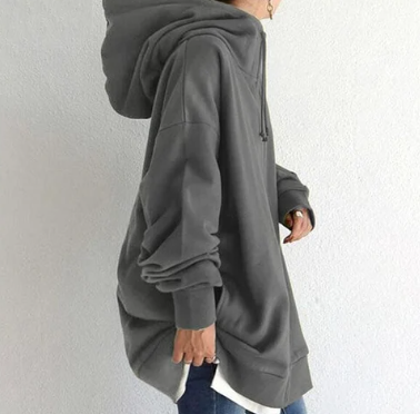 Överdimensionerad damhoodie med dragkedja och huva – Höstunderverk Meliora