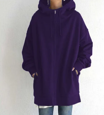 Överdimensionerad damhoodie med dragkedja och huva – Höstunderverk Meliora