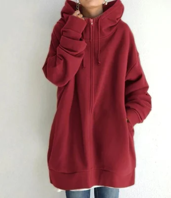 Överdimensionerad damhoodie med dragkedja och huva – Höstunderverk Meliora