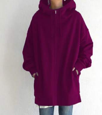 Överdimensionerad damhoodie med dragkedja och huva – Höstunderverk Meliora