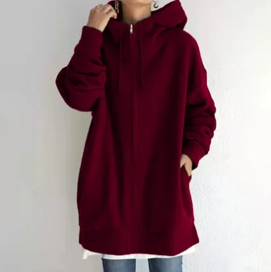 Överdimensionerad damhoodie med dragkedja och huva – Höstunderverk Meliora